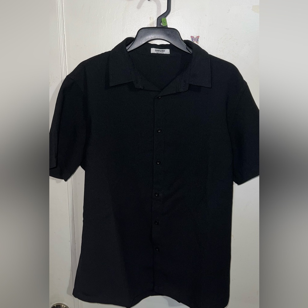 Black Button-Up Short Sleeve